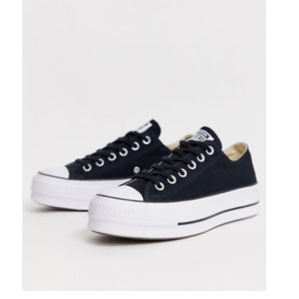 Converse Chuck Taylor All Star Ox canvas platform sneakers in black size 5